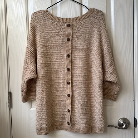 MISIA Oatmeal Neutral Knit Crewneck Sweater XL Petite - Picture 5 of 12